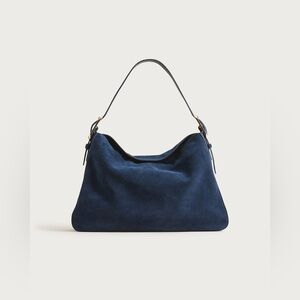 J. Crew Berkeley shoulder bag in suede darkest indigo